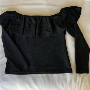 GLITTER OFF THE SHOULDER BLOUSE